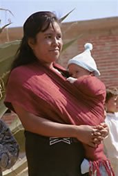 Mother with child in arms